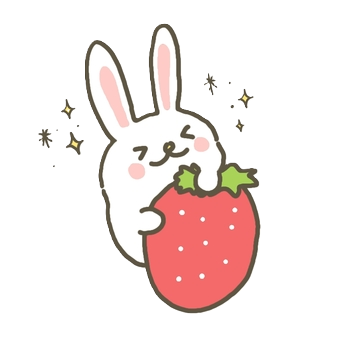 cartoon rabbit holding a strawberry